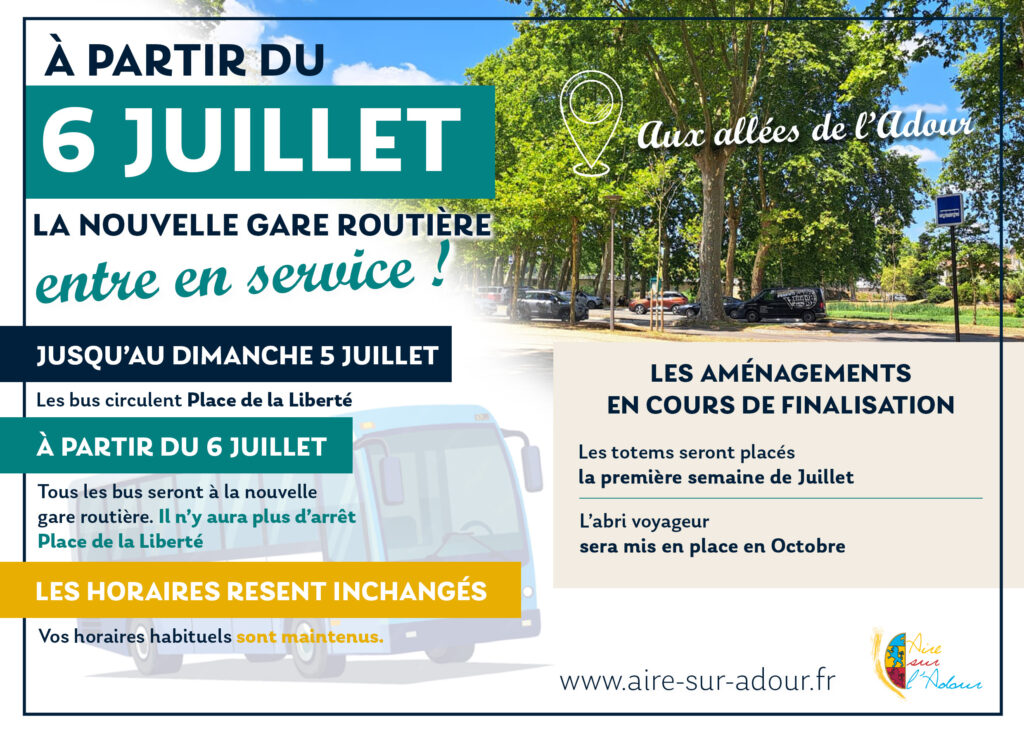 Gare routière Aire sur l'adour bus car